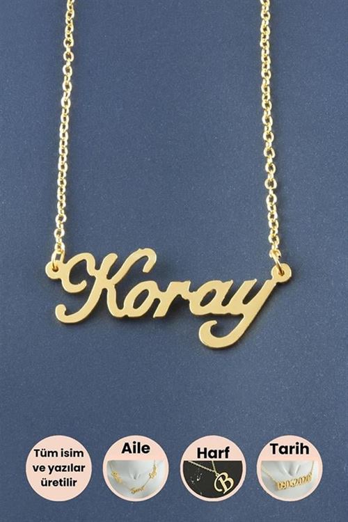 Koray İsimli Kolye - Sarı