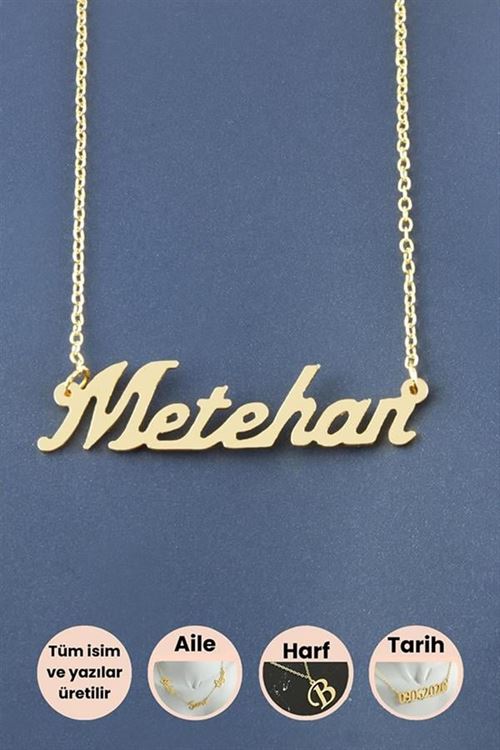 Metehan İsimli Kolye - Sarı