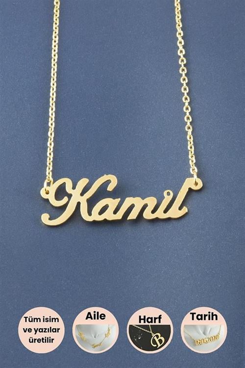 Kamil İsimli Kolye - Sarı