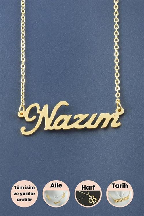 Nazım İsimli Kolye - Sarı