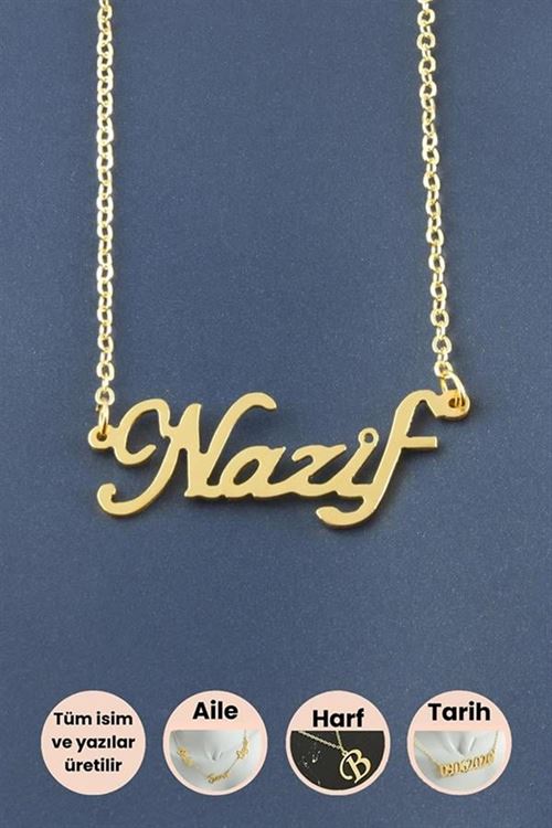 Nazif İsimli Kolye - Sarı