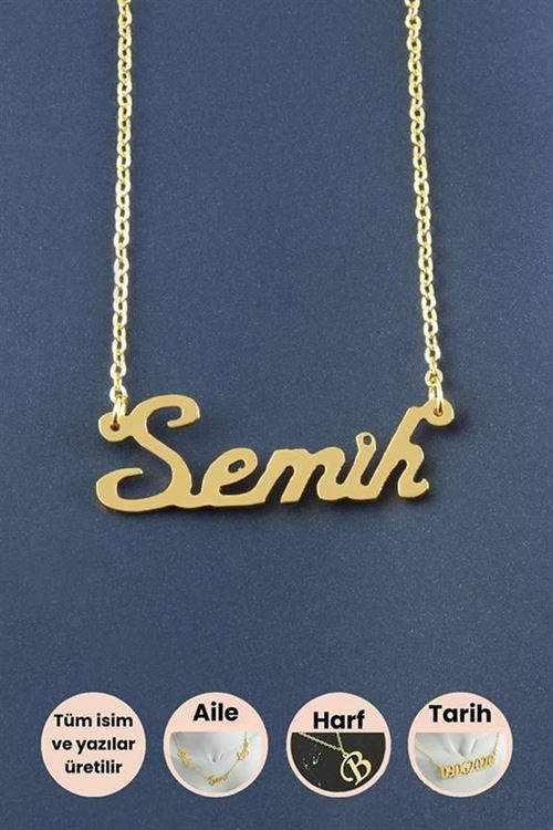 Semih İsimli Kolye - Sarı