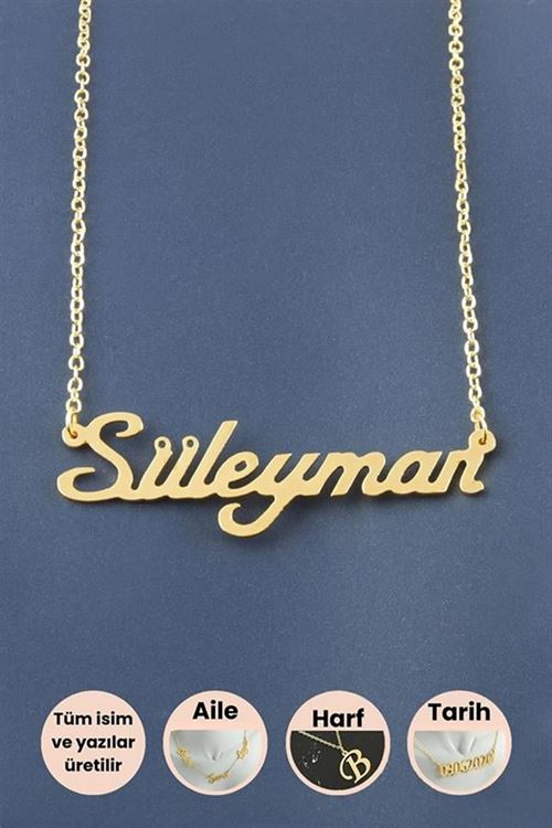 Süleyman İsimli Kolye - Sarı