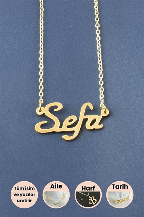 Sefa İsimli Kolye - Sarı
