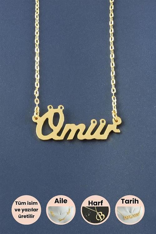 Ömür İsimli Kolye - Sarı