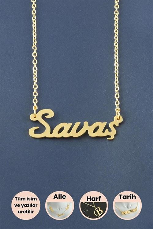 Savaş İsimli Kolye - Sarı