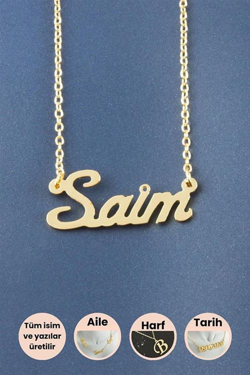 Saim İsimli Kolye - Sarı