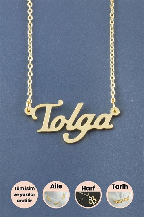 Tolga İsimli Kolye - Sarı