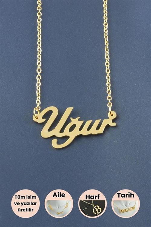 Uğur İsimli Kolye - Sarı
