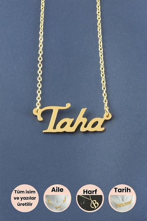 Taha İsimli Kolye - Sarı