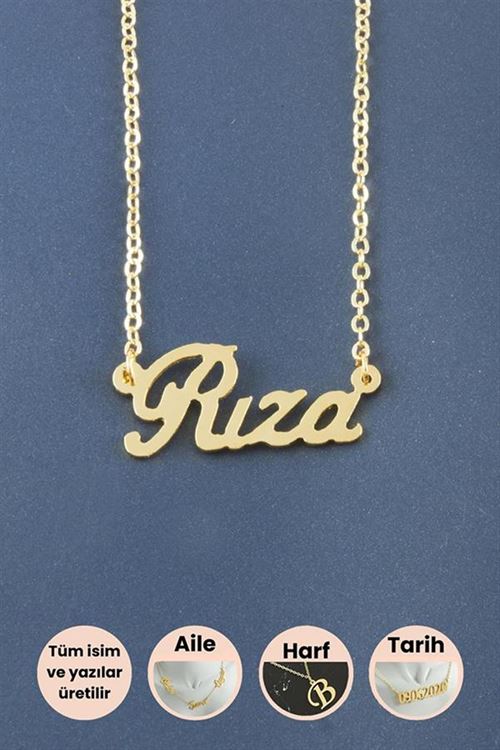 Rıza İsimli Kolye - Sarı