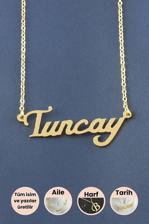 Tuncay İsimli Kolye - Sarı