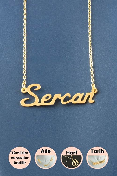 Sercan İsimli Kolye - Sarı