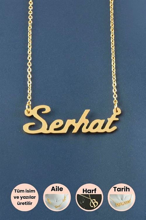 Serhat İsimli Kolye - Sarı