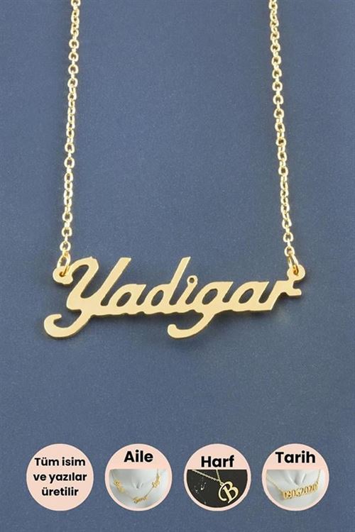 Yadigar İsimli Kolye - Sarı