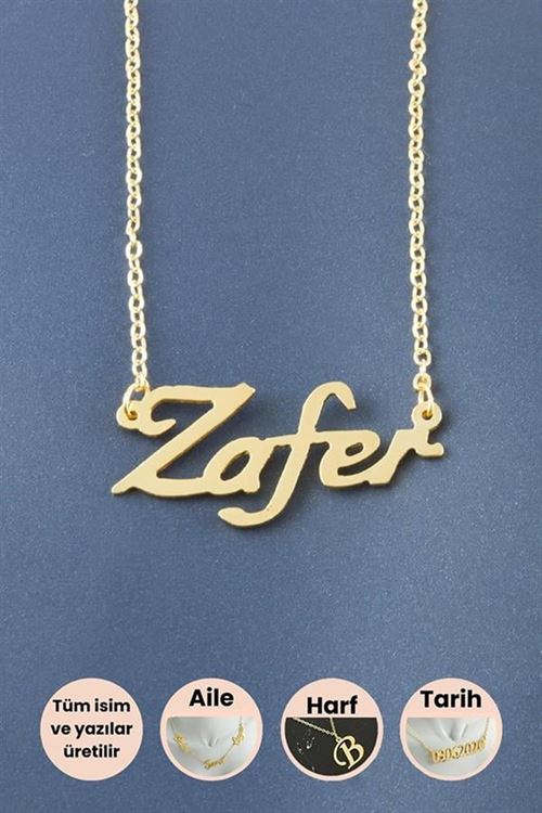 Zafer İsimli Kolye - Sarı