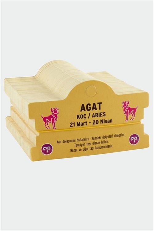 Agat & Koç Burç Bileklik Kartı - Sarı