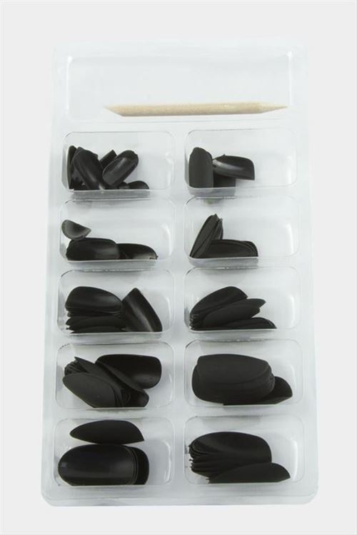 Misyul Oval Mat Takma Tırnak 100 Adet - Siyah