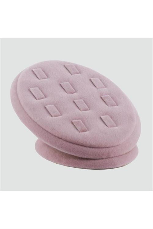 Oval Anfora Kumaş Kaplamalı Yüzük Standı - Açık Pembe