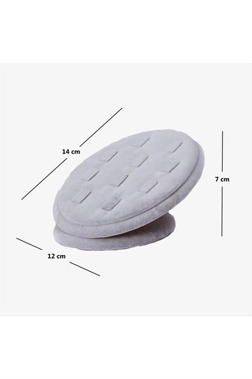 Oval Anfora Kumaş Kaplamalı Yüzük Standı - Açık Gri