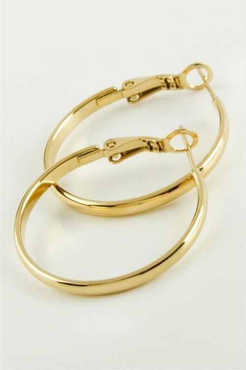 Halka Lüks Çelik Küpe 2,8 cm - Sarı