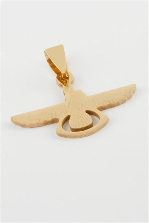 Kuş Çelik Kolye Ucu 3 cm - Sarı