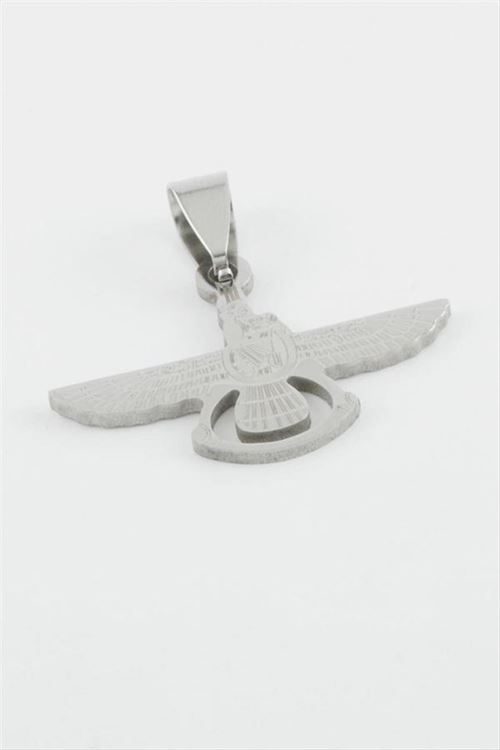 Kuş Çelik Kolye Ucu 3 cm - Gümüş Rengi
