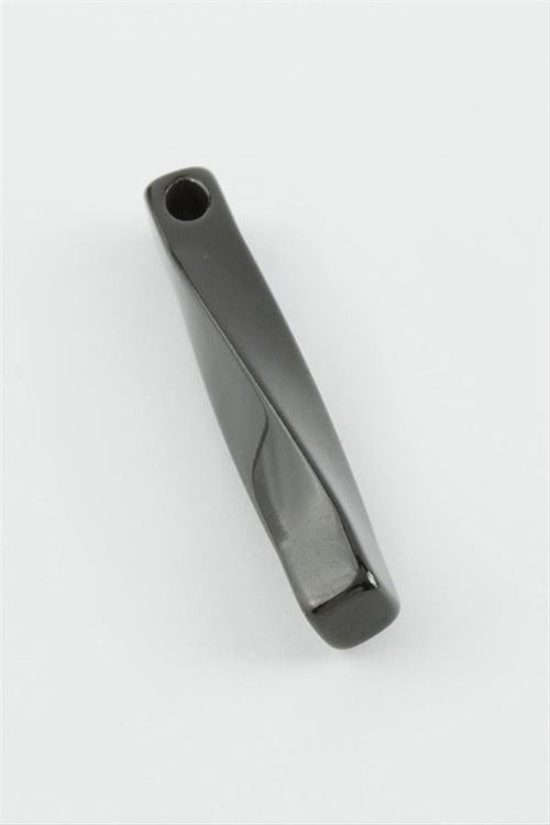 Burgulu İsim Yazılabilir Çelik Kolye Ucu 0,5*4 cm - Siyah