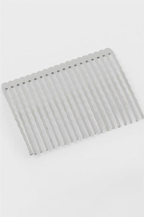 Dalgalı Metal Tarak 1 Adet - Gümüş Rengi
