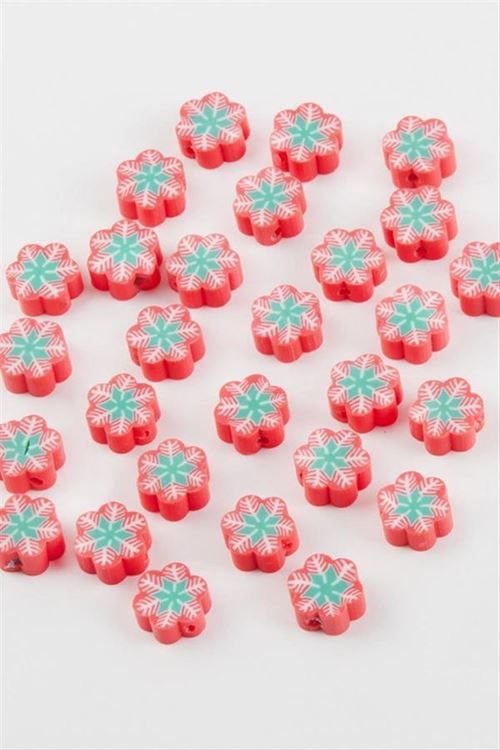 Kartanesi Yılbaşı Fimo Boncuk 100 Adet - Kırmızı