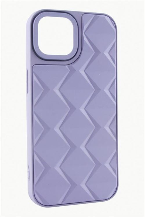 iPhone 15 Prizma Desenli Lüx Liza Kılıf - Lila