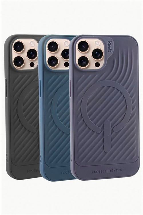 iPhone 16 Pro Lüx Magsaff Gear Silikon Kılıf - Mor