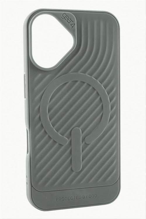 iPhone 16 6.1 Lüx Magsaff Gear Silikon Kılıf - Gri