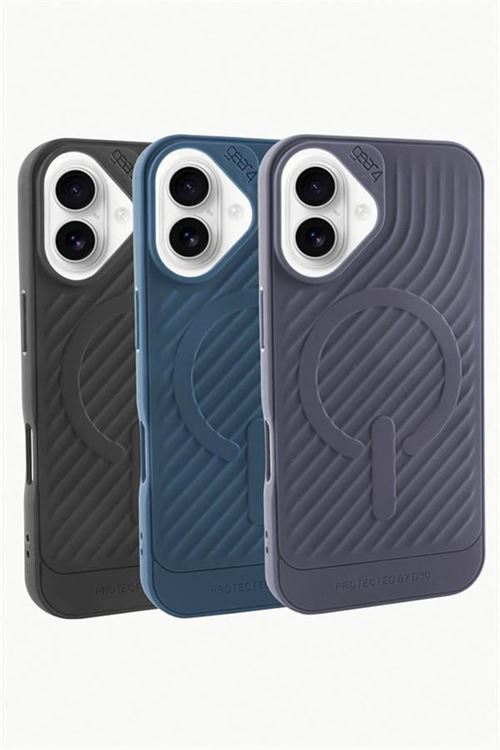 iPhone 16 6.1 Lüx Magsaff Gear Silikon Kılıf - Gri