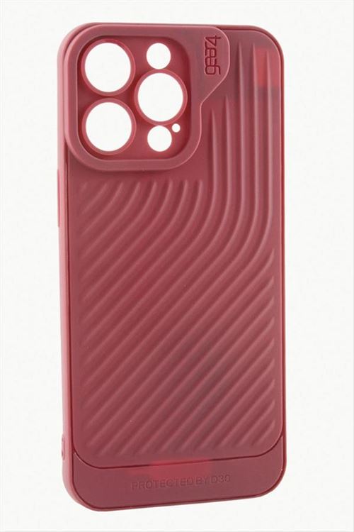 iPhone 15 Pro Max Çizgili Lüx Gear Silikon Kılıf - Bordo
