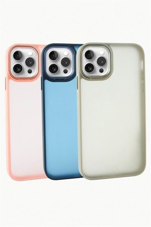iPhone 15 Pro Renkli Lüx Newxu Silikon Kılıf - Yavruağzı