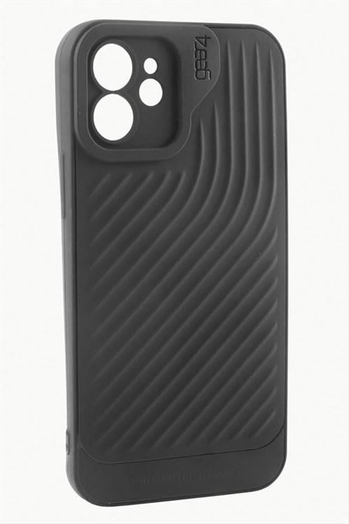 iPhone 12 6.1 Çizgili Lüx Gear Silikon Kılıf - Siyah