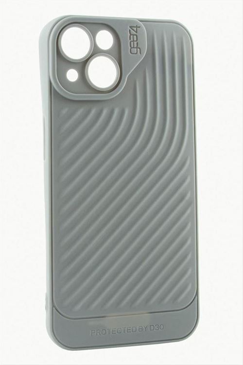 iPhone 15 6.1 Çizgili Lüx Gear Silikon Kılıf - Gri