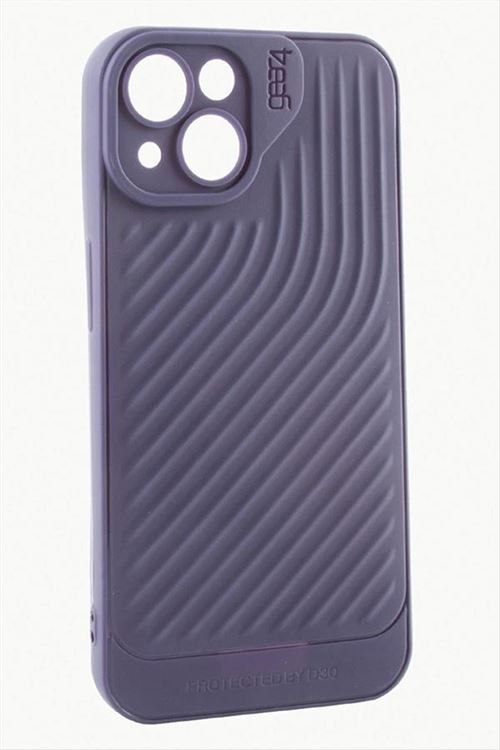 iPhone 15 6.1 Çizgili Lüx Gear Silikon Kılıf - Mor