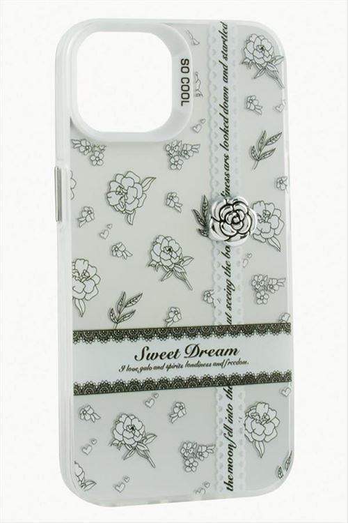 iPhone 15 Gül Lüx Sweet Silikon Kılıf - Gri