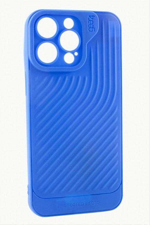 iPhone 14 Pro Max Çizgili Lüx Gear Silikon Kılıf - Mavi