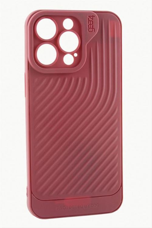 iPhone 14 Pro Max Çizgili Lüx Gear Silikon Kılıf - Bordo