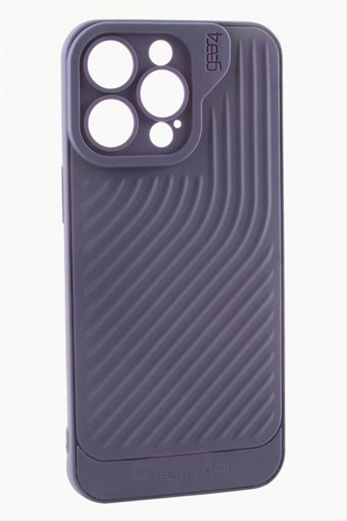 iPhone 14 Pro Max Çizgili Lüx Gear Silikon Kılıf - Mor
