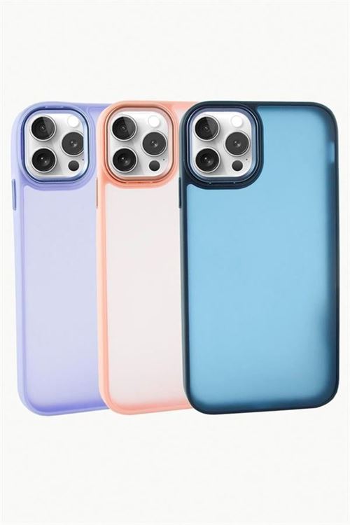 iPhone 15 Pro Max Renkli Lüx Newxu Silikon Kılıf - Gri