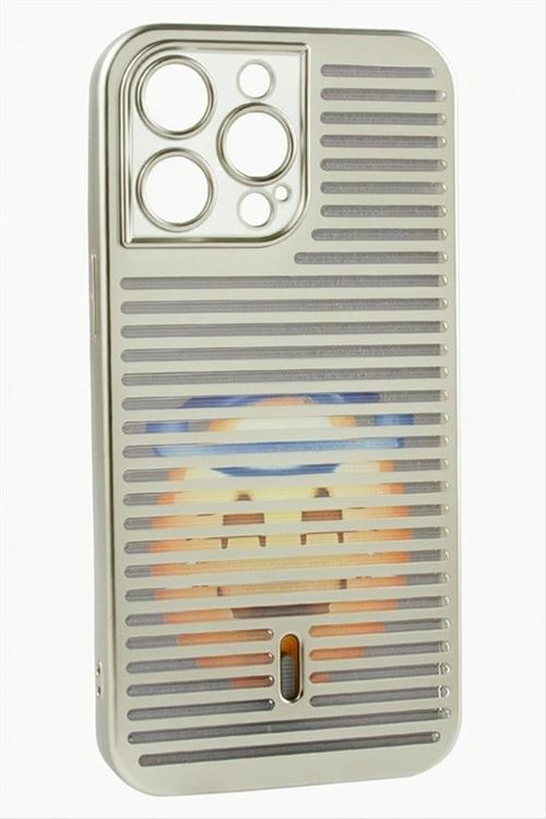 iPhone 14 Pro Max Desenli Lüx Silikon Kılıf - Gri