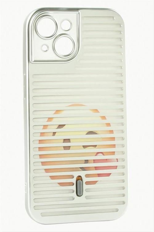 iPhone 13 Desenli Lüx Silikon Kılıf - Açık Gri