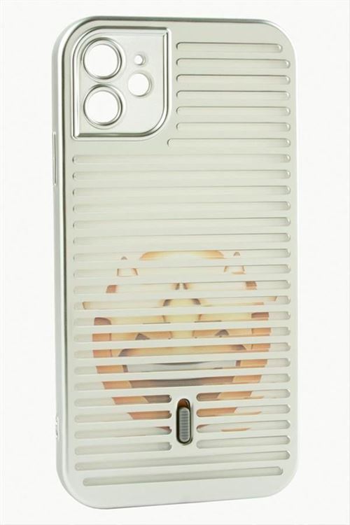 iPhone 11 Desenli Lüx Silikon Kılıf - Açık Gri
