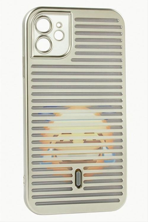 iPhone 11 Desenli Lüx Silikon Kılıf - Gri