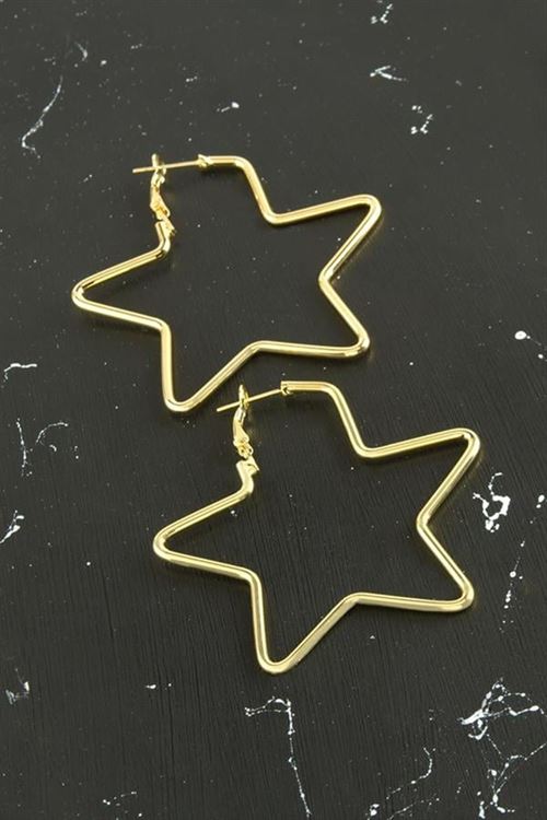 Yıldız Trend Küpe 5 cm - Sarı