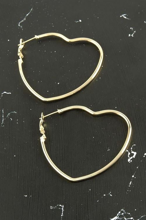 Kalp Trend Küpe 5 cm - Sarı